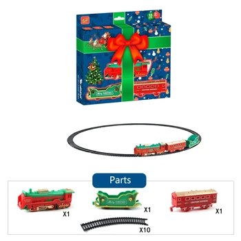 Set de tren cu Lumina Inclusiv Șine de cale Ferată Alimentat de la Baterie de Tren de Jucărie de Crăciun Cadou de Ziua de nastere pentru Baieti si Fete