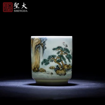 Shengda ceramice ceașcă de ceai Master Cana pictata manual pastelate pin macara cascada personale cupa Jingdezhen handmade set de ceai ceașcă de ceai