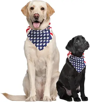 Steagul American Câine Bandană Salopete Eșarfă,Potrivit Ziua Independenței Mare Companie Eșarfă animal de Companie Bandană Pentru Caine Bumbac Carouri WashableBow legături