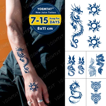 Suc De Durată Impermeabil Tatuaj Temporar Autocolant Dragon Totem Soare Mandala Flash Tatuaj De Sex Masculin Braț, Coapsă Body Art Fals Tatuaj Feminin