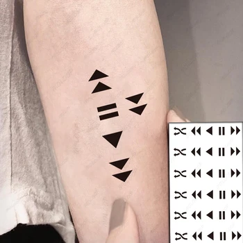 Săgeată neagră Autocolant Tatuaj Direcția Semn Linie Dreaptă rezistent la apa Temporar Body Art Fals Flash Tatuaj pentru Bărbat, Femeie, Copii