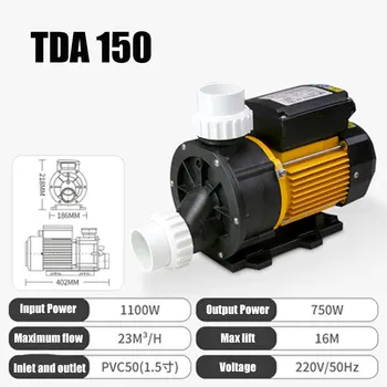 TDA150 Apă Pompă de Circulație 1100W 220V PVC50 Electrice Piscină Spa Cadă Pompare Instrumente de Filtrare a Apei de Alimentare și Agricole