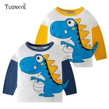 TUONXYE Toamna Baieti Maneca Lunga T-shirt-uri de Desene animate 3D Dinozaur Bumbac O clasa de Top pentru Copii Respirabil Drăguț Haine pentru Copii 2-7ani