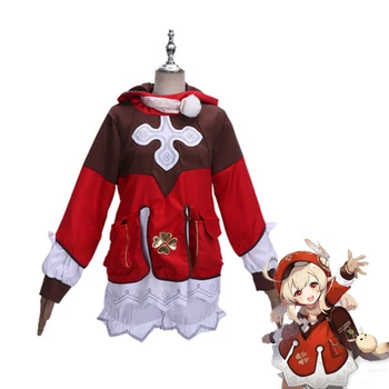 Takerlama Genshin Impact Klee Cosplay Femeie Adultă-O Singură Bucată Rochie Roșie Mănuși Pantaloni Costume Costume Fete Joc Imbracaminte