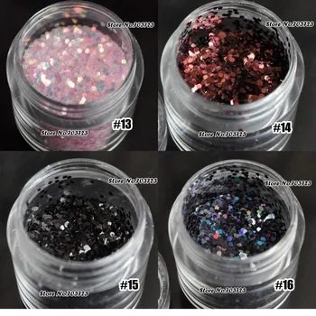 Tipuri destul de sexy Leiguang UV Acrilic Nail Art Glitter Pulbere de Praf Sfaturi de Decorare N13-N16