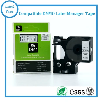 Transport gratuit 10 buc Compatibil Dymo Labelmanager 9mm D1 Negru pe Alb Dymo Filtru 40913 Eticheta Banda de Cartușe
