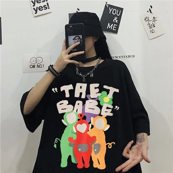 Vara Femei Camasi Amuzant Teletubbies Supradimensionat Tricou Top De Vară Harajuku Haine Coreene Camiseta Mujer Tricou Femme Topuri