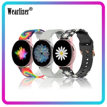 Wearlizer Imprimare Curea de Ceas Silicon pentru Samsung Galaxy Watch 3 41mm Gel de Siliciu Bratara pentru Samsung Galaxy Active 2 40mm