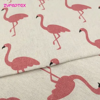 ZYFMPTEX Flamingo Roz Valuri Imprimat Bumbac Tesatura Lenjerie Quilting DIY Țesut Mozaic Telas Cusut față de pernă față de masă